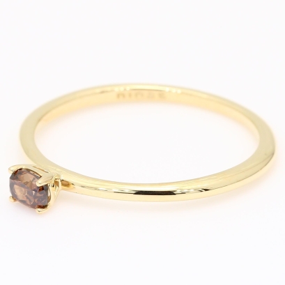 Ellipse oval-cut champagne diamond stackable ring