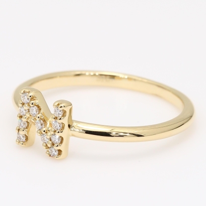 Love Letter N white diamond ring