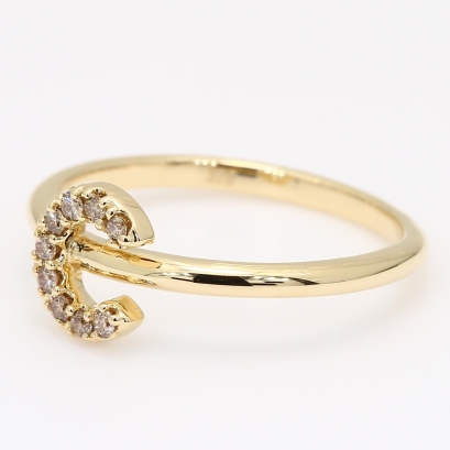 Love Letter C champagne diamond ring
