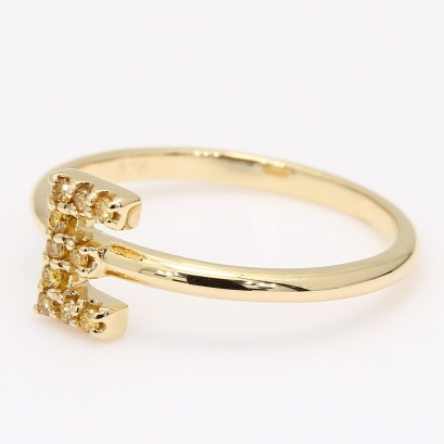 Love Letter E fancy orange diamond ring