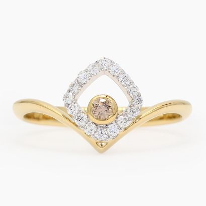 Secret champagne and white diamond chevron ring