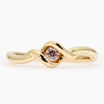Temple champagne diamond twist ring
