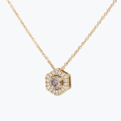 Apiary champagne diamond necklace