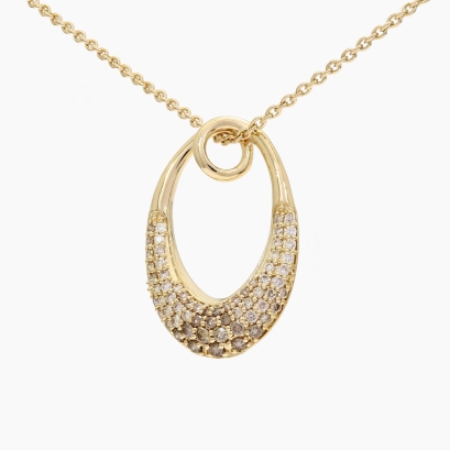Dome champagne diamond necklace