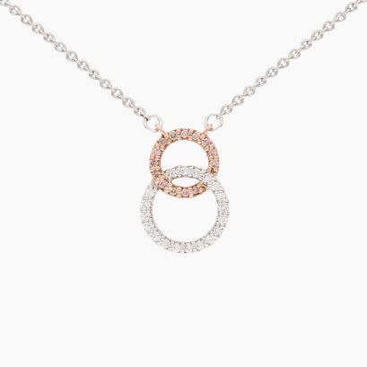 Rush white Argyle pink champagne diamond necklace