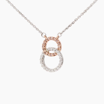 Rush white Argyle pink champagne diamond necklace