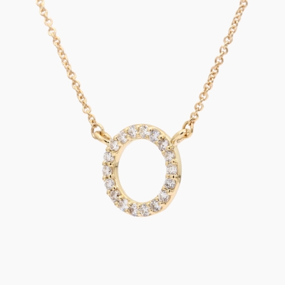 Flight white diamond circle necklace