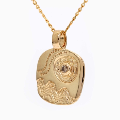 Country champagne diamond pendant