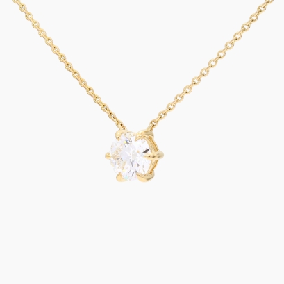 Lucent 1.09 carat round-cut white IGI-certified lab-grown claw-set solitaire diamond necklace