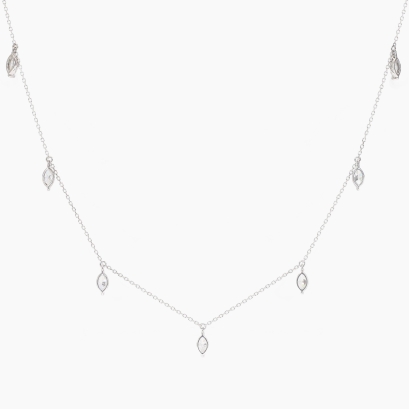 Lena marquise-cut white lab-grown diamond necklace