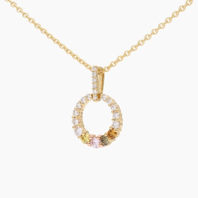 Celeste rainbow diamond circle necklace