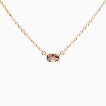Ellipse oval-cut champagne diamond necklace