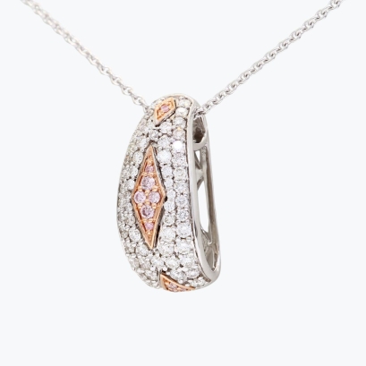 Evia Argyle pink and white diamond necklace