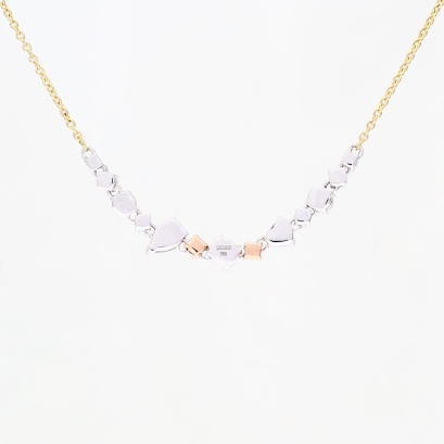 Jubilee heart pear cushion and round-cut rainbow diamond necklace