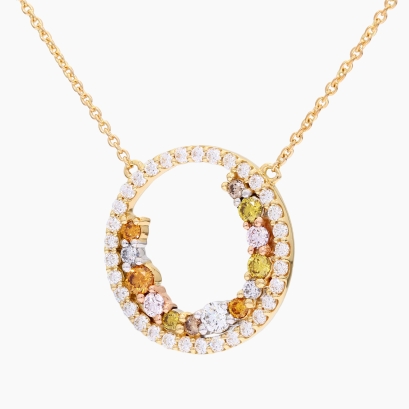 Eclipse rainbow diamond necklace