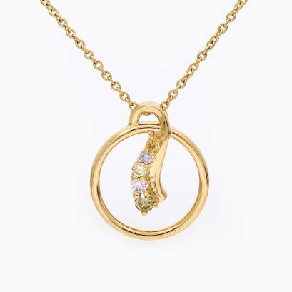Tidal rainbow diamond necklace