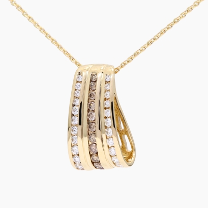 Chrysler champagne and white diamond necklace