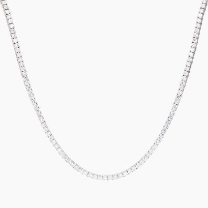 Luetta 5 total carat white lab-grown diamond tennis necklace