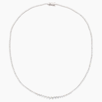 Lavinia 7.25 total carat graduated white lab-grown diamond tennis necklace