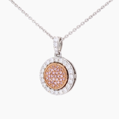 Angelique white and Argyle pink diamond necklace