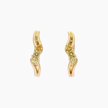 Tiana rainbow diamond huggie earrings