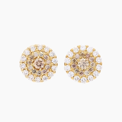 Cherish champagne diamond cluster stud earrings