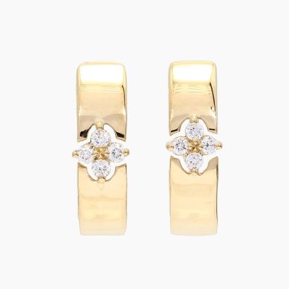 Shandi white and champagne diamond reversible hoop earrings