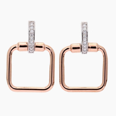 Mayari white diamond geometric dangle stud earrings
