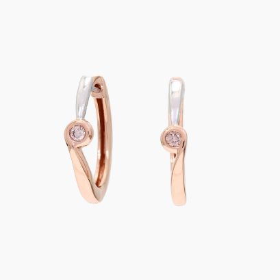 Raja Argyle pink champagne diamond huggie earrings