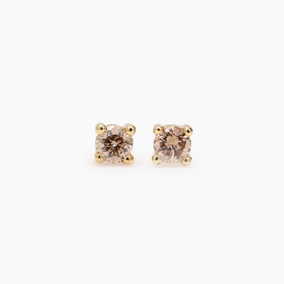 Sparkling 0.20ct champagne diamond stud earrings