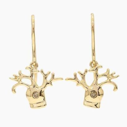 Baby Boab champagne diamond shepherd hook earrings
