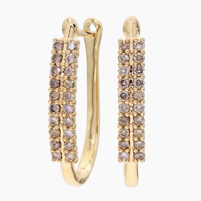Lyric champagne diamond hoop earrings