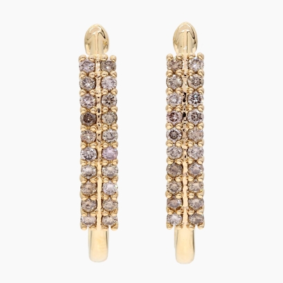 Lyric champagne diamond hoop earrings