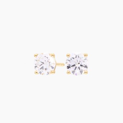 Lumi 1.05 total carat round-cut lab-grown claw-set white diamond stud earrings