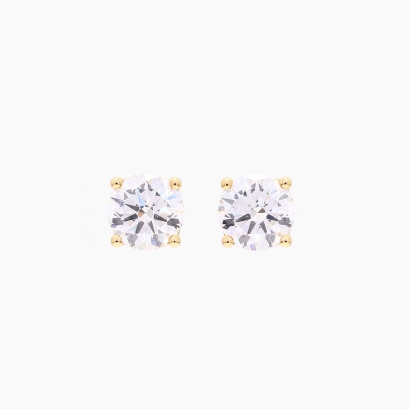 Lumi 1.05 total carat round-cut lab-grown claw-set white diamond stud earrings