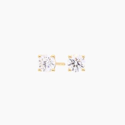 Lumi 0.54 total carat round-cut lab-grown claw-set white diamond stud earrings