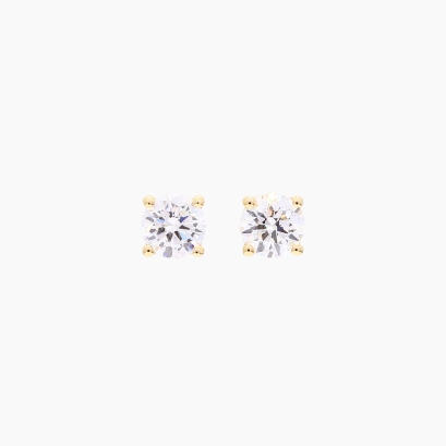 Lumi 0.54 total carat round-cut white lab-grown claw-set diamond stud earrings