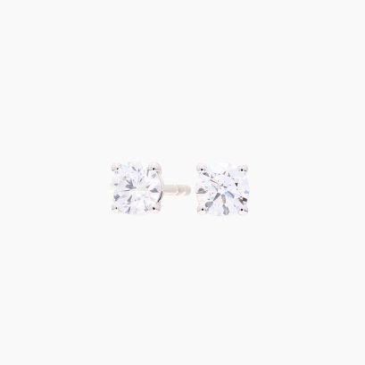Lumi 0.52 total carat round-cut lab-grown claw-set white diamond stud earrings