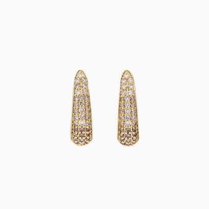 Dome champagne diamond huggie earrings