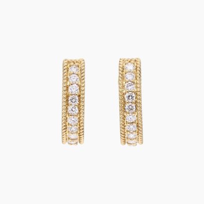 Indiana white diamond huggie earrings