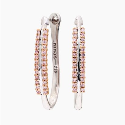 Lyric Argyle pink diamond hoop earrings