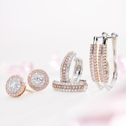 Lyric Argyle pink diamond hoop earrings