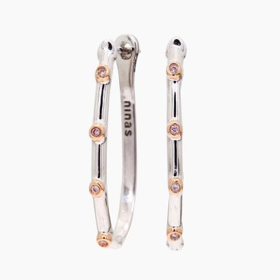 Lyre Argyle pink diamond hoop earrings