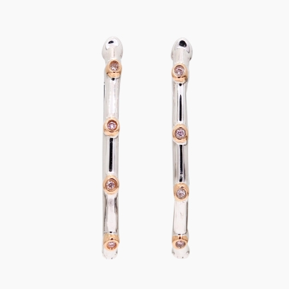 Lyre Argyle pink diamond hoop earrings