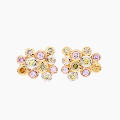 Confetti rainbow diamond stud earrings