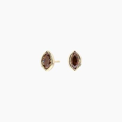 Elixer marquise-cut champagne diamond stud earrings