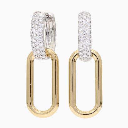 Frieda pave-set white diamond huggie earrings