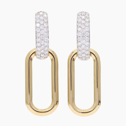 Frieda pave-set white diamond huggie earrings
