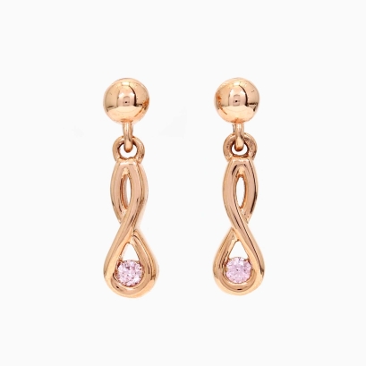 Infinite Argyle pink diamond drop stud earrings