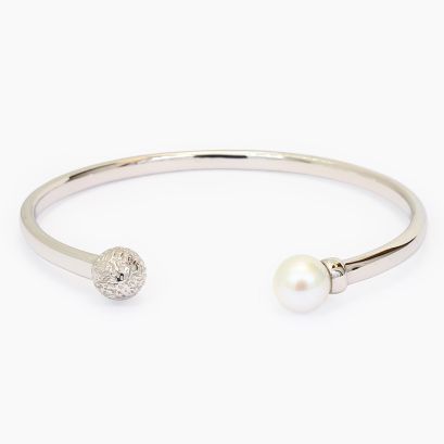 NXT Hamelin quandong and white freshwater pearl cuff bracelet